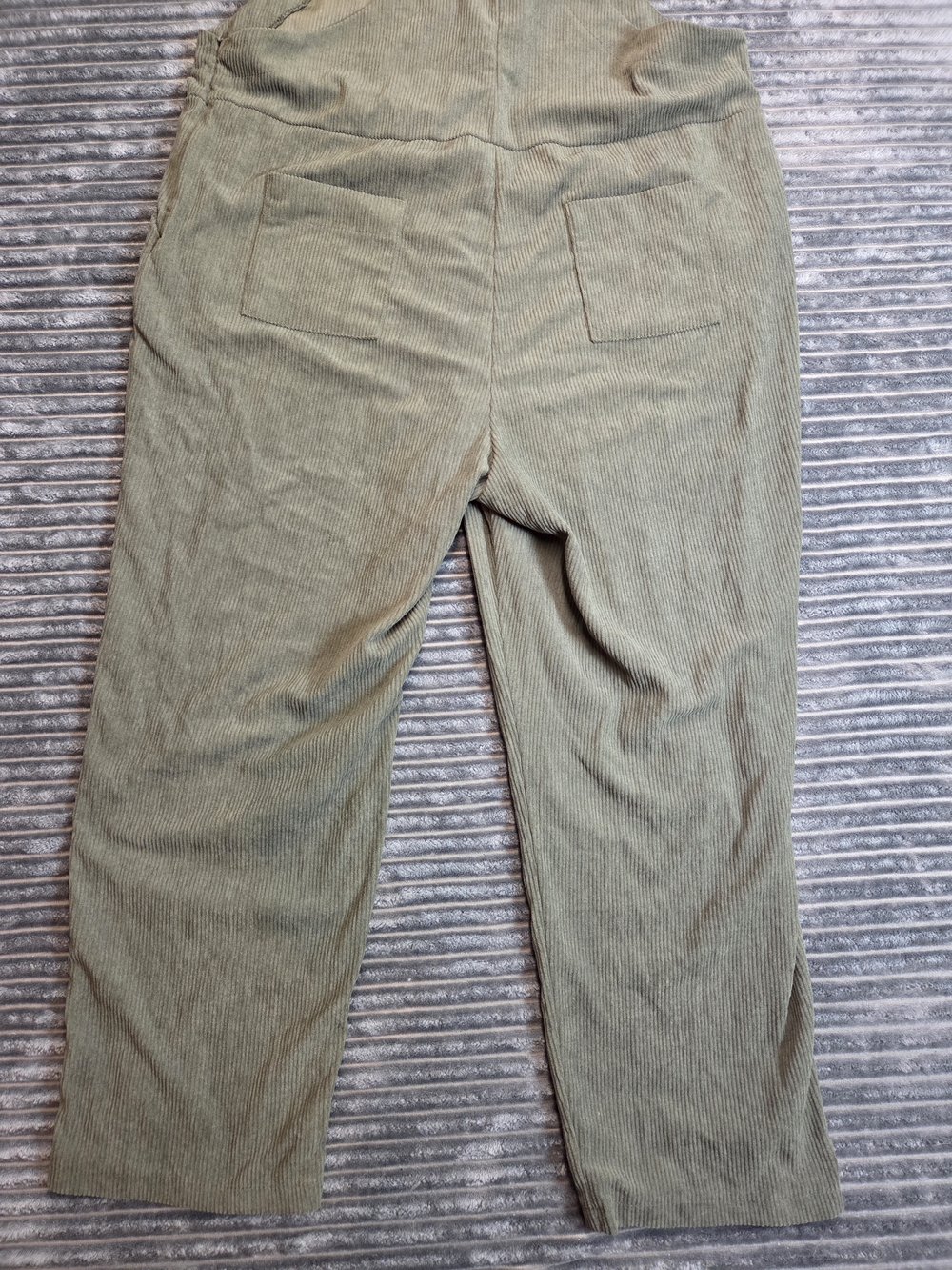 Olive Green Ribbed Overalls - Picture 8 of 9